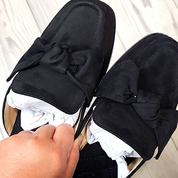 (52-3760) Coutgo Women's Flat Mules Bow Knot Square Closed Toe Sz 7 - Picture 3 of 10